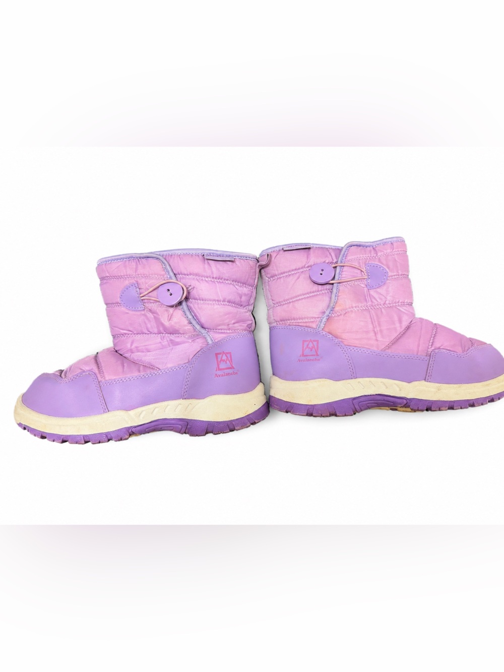 Kids Pink and Purple Girls' Snow Boots with Button Accent